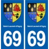 69 Saint-Laurent-d'Agny blason autocollant plaque stickers ville