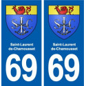 69 Saint-Laurent-de-Chamousset blason autocollant plaque stickers ville