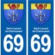 69 Saint-Laurent-de-Chamousset blason autocollant plaque stickers ville