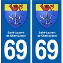 69 Saint-Laurent-de-Chamousset blason autocollant plaque stickers ville