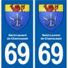 69 Saint-Laurent-de-Chamousset blason autocollant plaque stickers ville