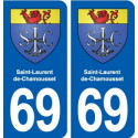 69 Saint-Laurent-de-Chamousset blason autocollant plaque stickers ville