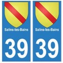 39 Salins-les-Bains autocollant plaque blason armoiries stickers département ville