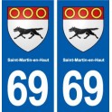69 Saint-Martin-en-Haut blason autocollant plaque stickers ville