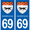 69 Saint-Martin-en-Haut blason autocollant plaque stickers ville