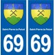 69 Saint-Pierre-la-Palud blason autocollant plaque stickers ville