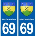 69 Saint-Pierre-la-Palud blason autocollant plaque stickers ville