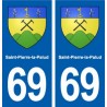 69 Saint-Pierre-la-Palud blason autocollant plaque stickers ville
