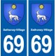 69 Sathonay-Village blason autocollant plaque stickers ville