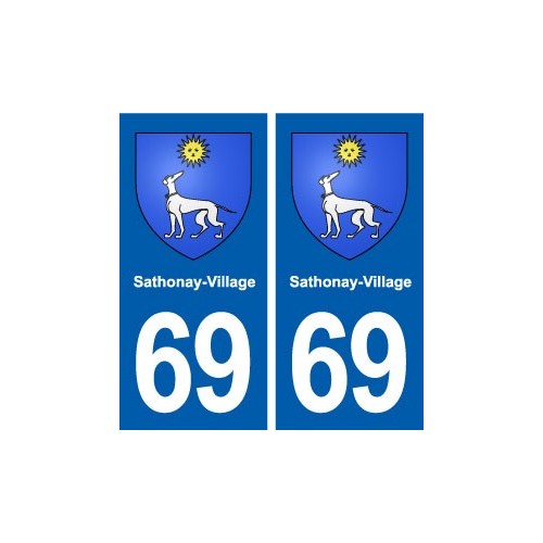 69 Sathonay-Village blason autocollant plaque stickers ville