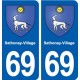 69 Sathonay-Village blason autocollant plaque stickers ville