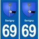 69 Savigny blason autocollant plaque stickers ville