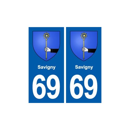 69 Savigny blason autocollant plaque stickers ville
