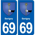 69 Savigny blason autocollant plaque stickers ville