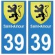 39 Saint-Amour autocollant plaque blason armoiries stickers département ville
