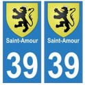 39 Saint-Amour autocollant plaque blason armoiries stickers département ville