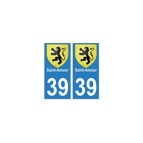 39 Saint-Amour autocollant plaque blason armoiries stickers département ville