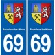 69 Sourcieux-les-Mines blason autocollant plaque stickers ville