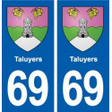69 Taluyers blason autocollant plaque stickers ville