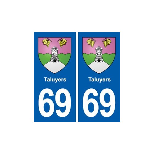69 Taluyers blason autocollant plaque stickers ville