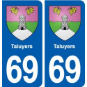 69 Taluyers blason autocollant plaque stickers ville