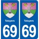 69 Taluyers blason autocollant plaque stickers ville
