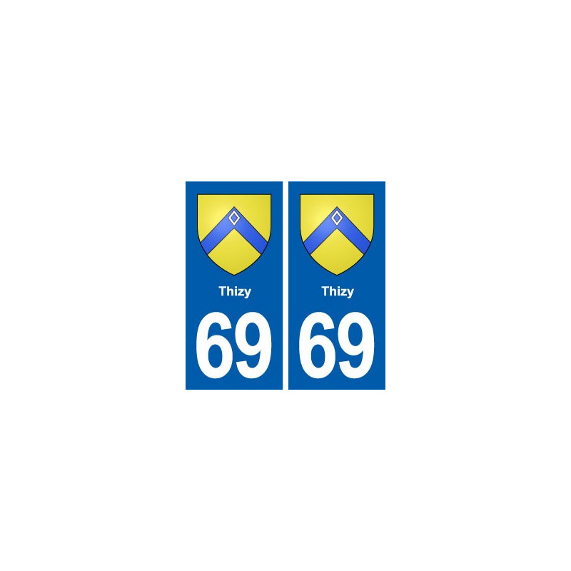 69 Thizy blason autocollant plaque stickers ville