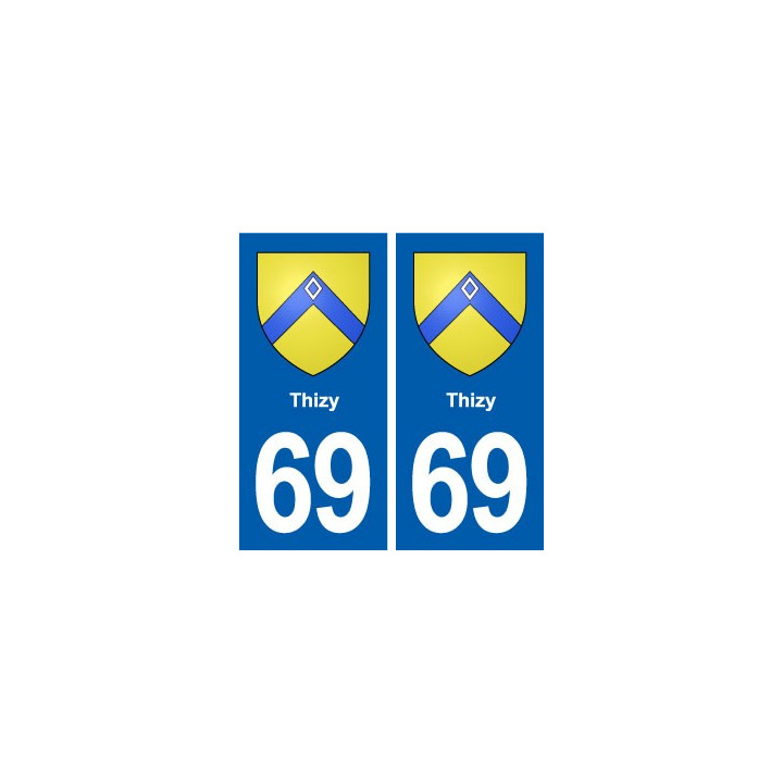 69 Thizy blason autocollant plaque stickers ville