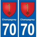 70 Champagney blason autocollant plaque stickers ville