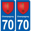 70 Champagney blason autocollant plaque stickers ville