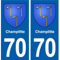 70 Champlitte blason autocollant plaque stickers ville