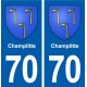 70 Champlitte blason autocollant plaque stickers ville