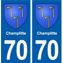 70 Champlitte blason autocollant plaque stickers ville