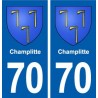 70 Champlitte blason autocollant plaque stickers ville