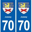 70 Jussey blason autocollant plaque stickers ville