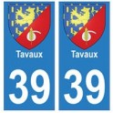 39 Tavaux autocollant plaque blason armoiries stickers département ville