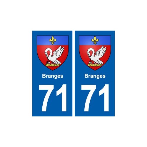 71 Branges blason autocollant plaque stickers ville