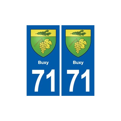 71 Buxy blason autocollant plaque stickers ville