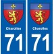 71 Charolles blason autocollant plaque stickers ville