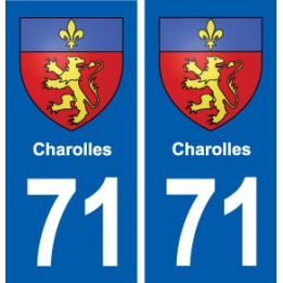 71 Charolles blason autocollant plaque stickers ville