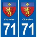 71 Charolles blason autocollant plaque stickers ville