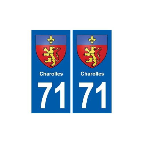 71 Charolles blason autocollant plaque stickers ville