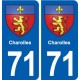 71 Charolles blason autocollant plaque stickers ville