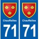 71 Chauffailles blason autocollant plaque stickers ville