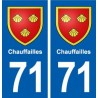 71 Chauffailles blason autocollant plaque stickers ville