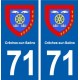 71 Crêches-sur-Saône blason autocollant plaque stickers ville