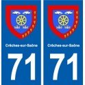 71 Crêches-sur-Saône blason autocollant plaque stickers ville