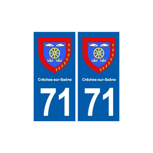 71 Crêches-sur-Saône blason autocollant plaque stickers ville