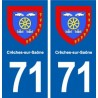 71 Crêches-sur-Saône blason autocollant plaque stickers ville