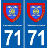 71 Crêches-sur-Saône blason autocollant plaque stickers ville